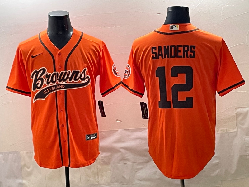 Men's Cleveland Browns Shedeur Sanders #12 Orange Jersey